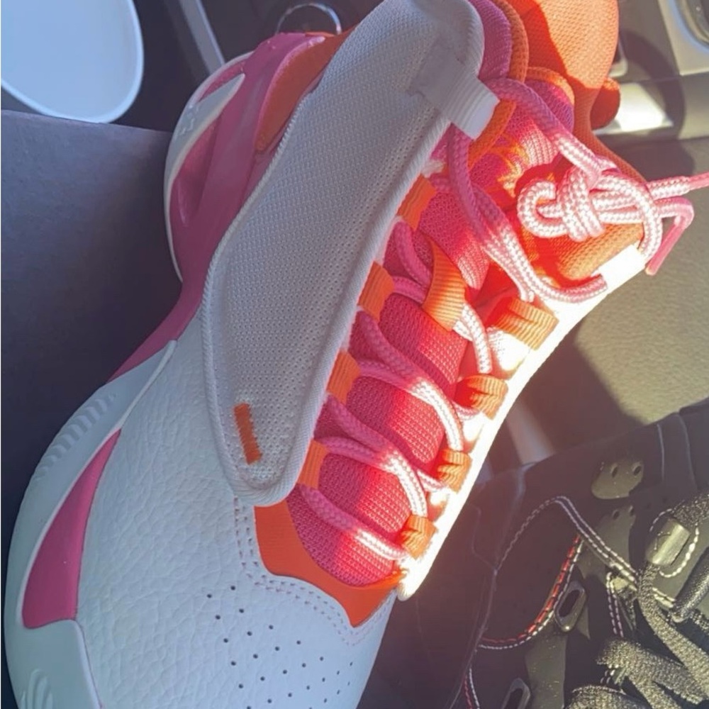 Jordan Kids Sneakers in White, Pink, and Orange